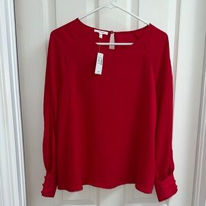 NWT Maurices Relaxed Red Long Sleeve Blouse